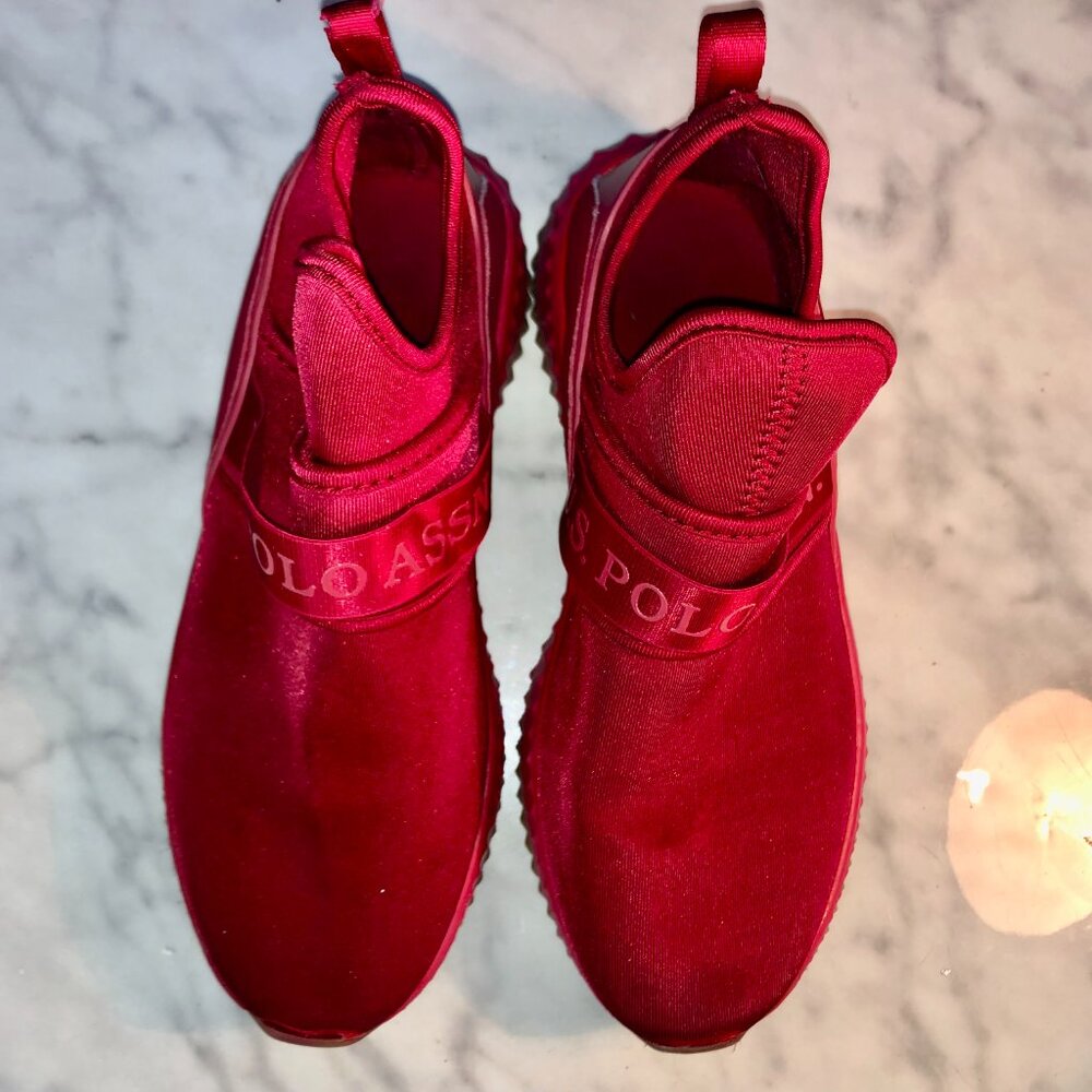 US Polo Assn Sneakers Tennis Shoes Red Womens Slip on Red Comfort Casual 6.5